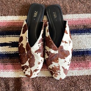 Zara calf hair mules